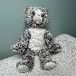 The Bear Factory 2001 Tahla the Tabby Cat Gray White Plush Stuffed Animal 14"
